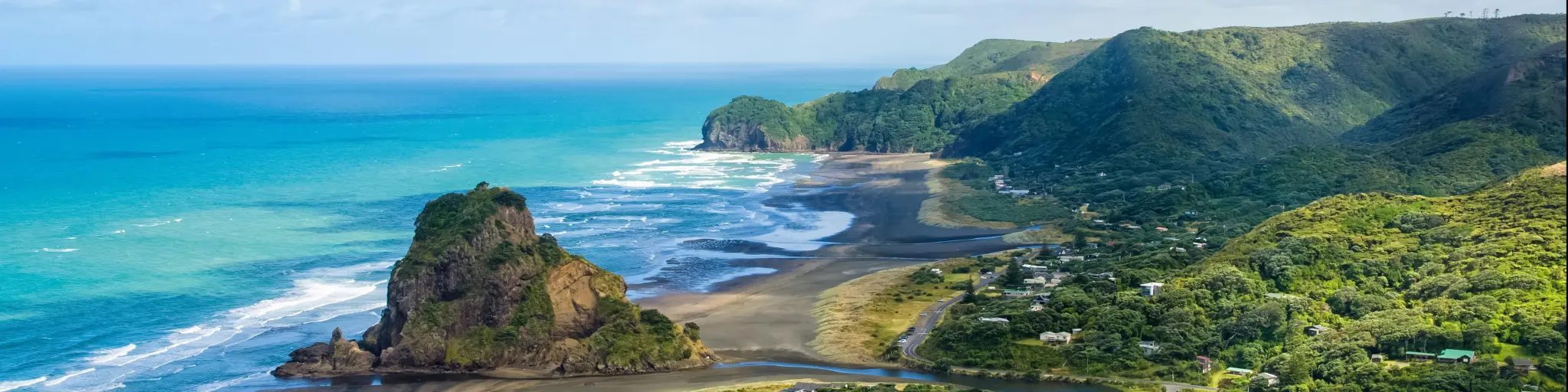 Piha beach which is located at the West Coast in Auckland,New Zealand.