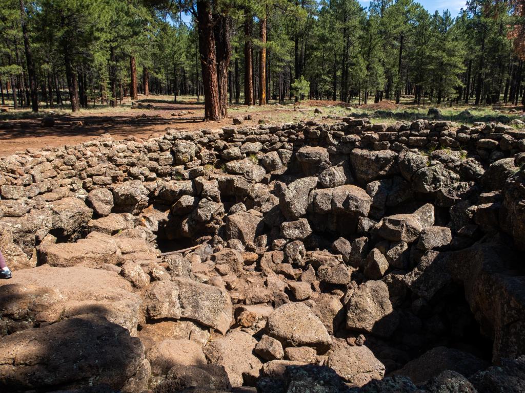Entrance to The Famous River Lava Tube in Flagstaff, Arizona where at Cave was formed by flowing Lava from and Eruption