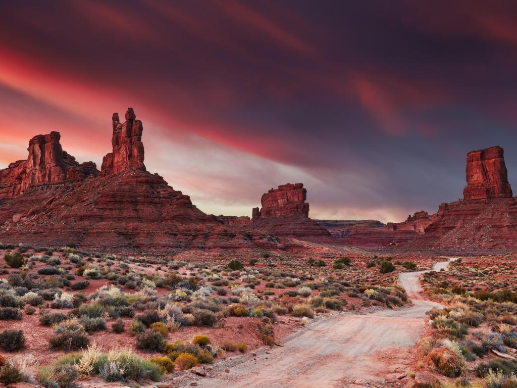 Valley of the Gods at sunset, Utah, USA.