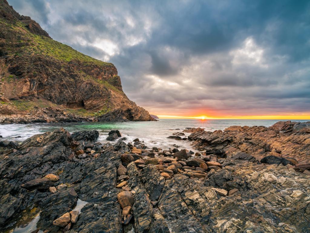 Second Valley rocky beach at sunset, South Australia