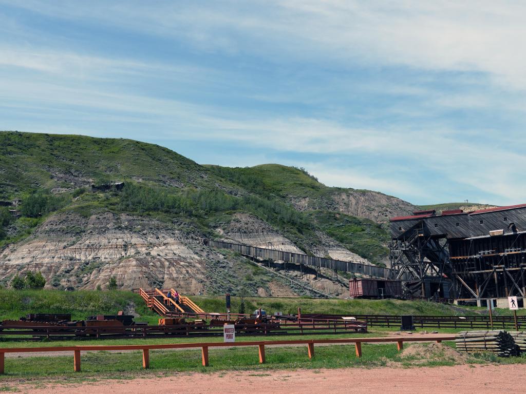 The Atlas Coal Mine National Historic Site, Alberta, Canada which is an inactive coal mine in Alberta, taken on a sunny day.