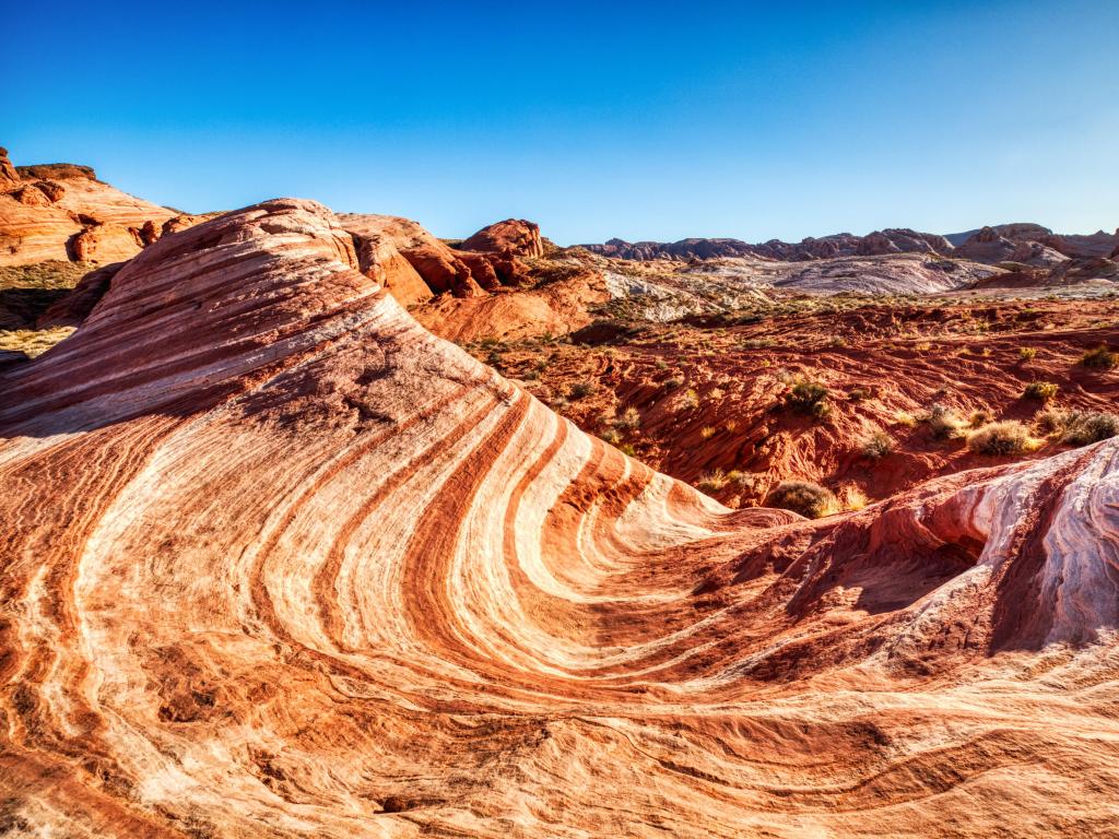 Fire State Park, Las Vegas, Nevada, USA taken at the Fire Wave taken on a clear sunny day.