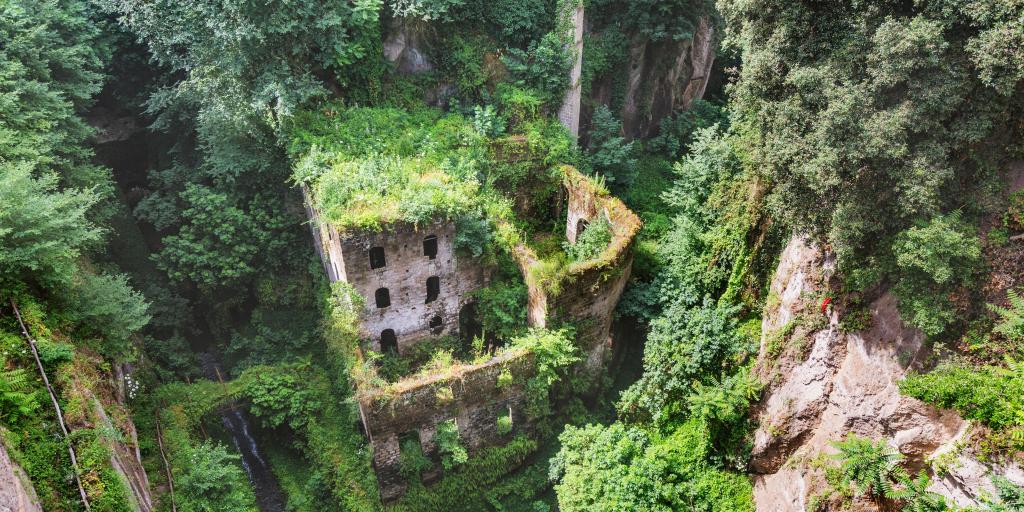 Moss covered building in Valley of the Mills, Sorrento