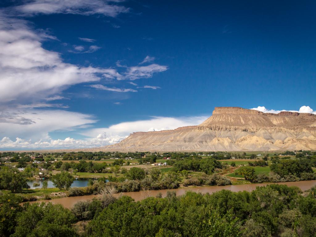 Colorado River flowing through the Grand Valley near Palisade, Colorado