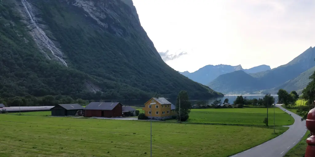 View of the fjord in Oye, Norway, from Hotel Union