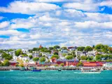 Portland, Maine, USA coastal townscape