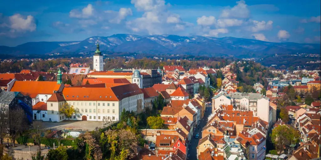 The skyline of the city of Zagreb in Croatia