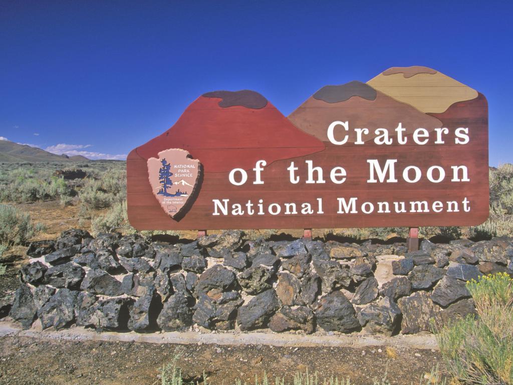 Sign for Craters of the Moon National Monument, Idaho
