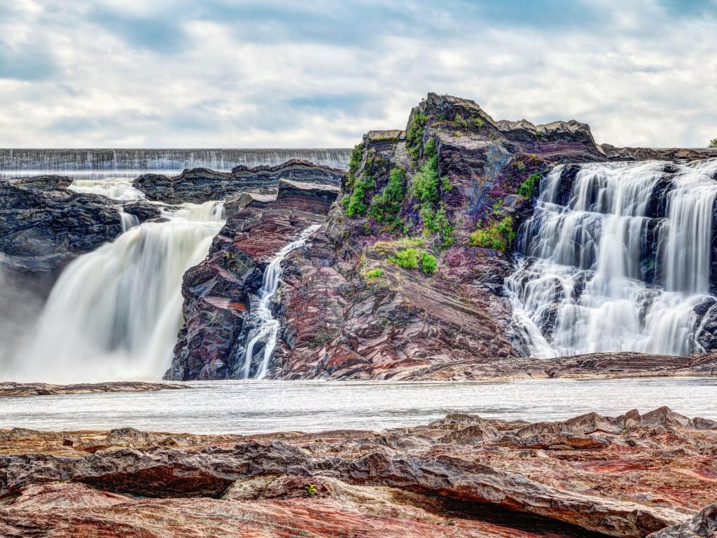 Chaudière Falls Park, Canada taken at Chaudiere Falls which is a 35-meter high waterfall in Levis, Quebec, flowing into the St Lawrence River.