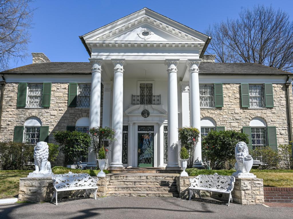 Elvis Presley's white mansion in Graceland