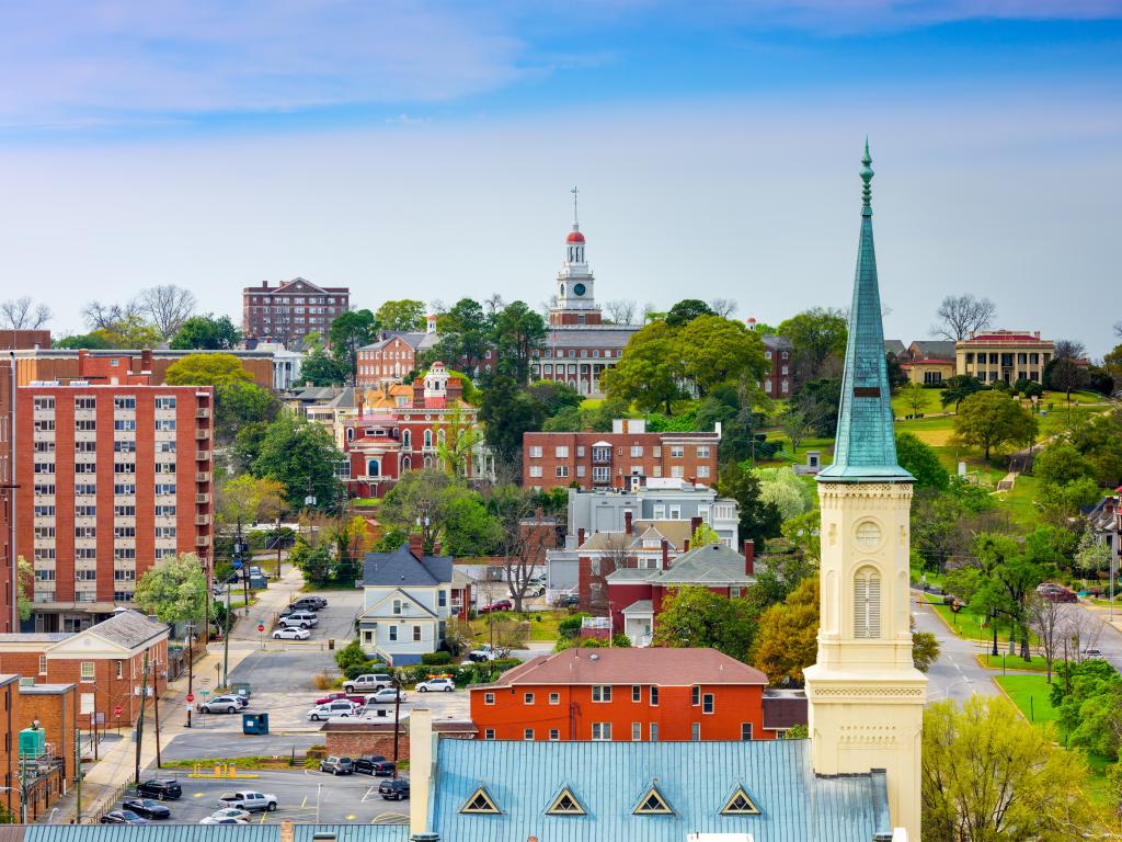 The classic architecture and vivid colors of the Macon Downtown, Macon, Georgia