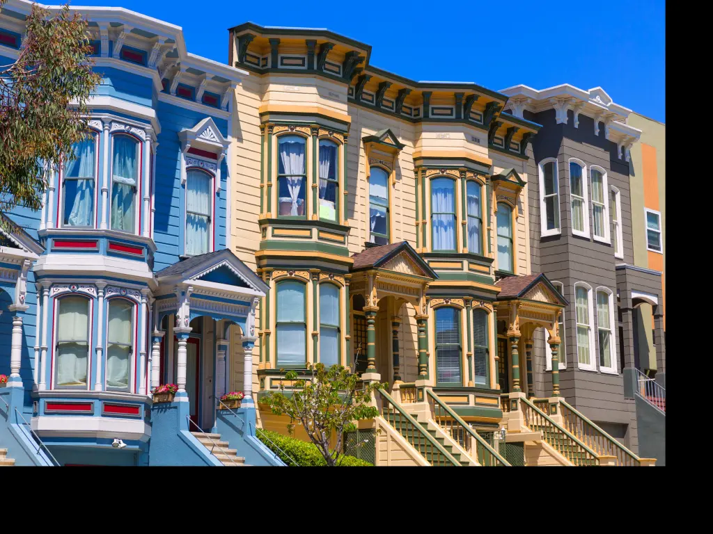 Colorful Victorian houses in San Francisco's Pacific Heights
