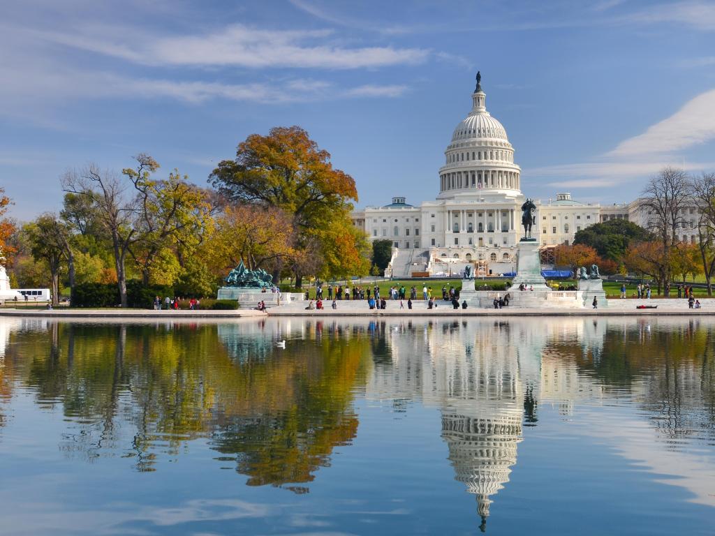 US Capitol Building in Autumn - Washington DC United States