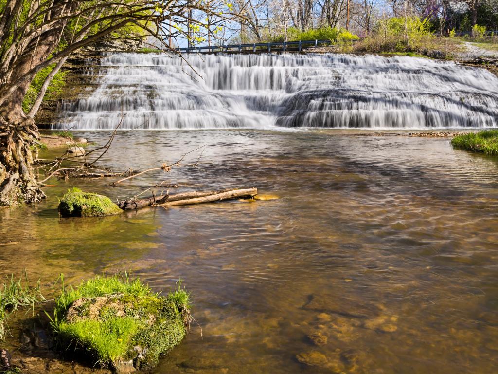Thistlethwaite Falls, Richmond, Indiana, USA is a cascading waterfall in Richmond, Indiana.