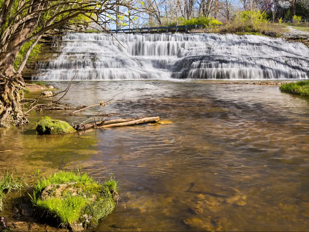 Thistlethwaite Falls, Richmond, Indiana, USA is a cascading waterfall in Richmond, Indiana.