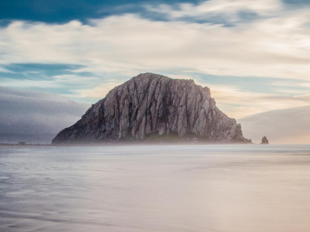 Morro Rock on the coastline near San Luis Obispo, California