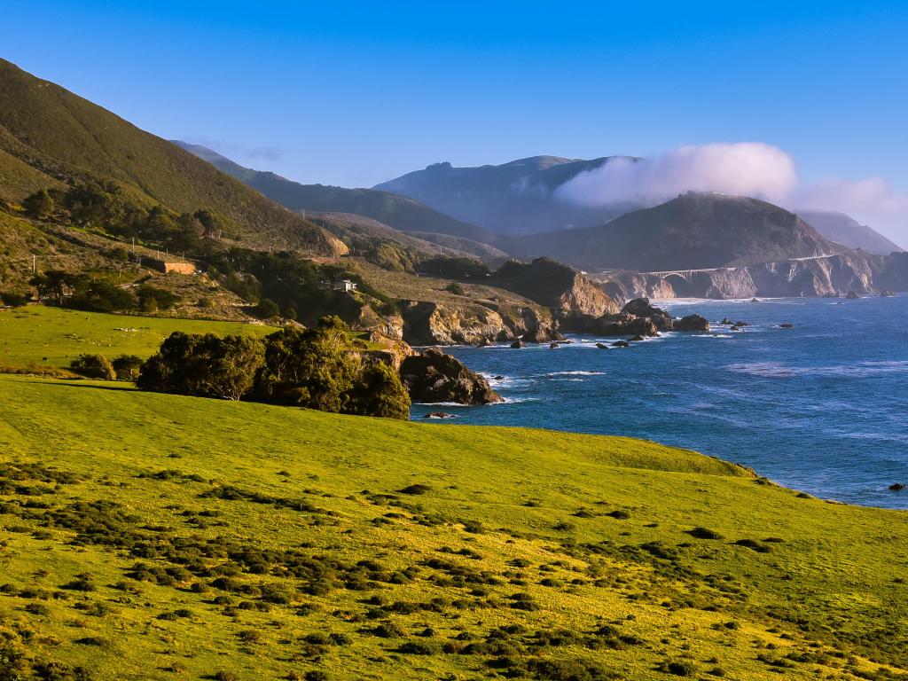 Big Sur, Monterey County, California, USA with a stunning view of the beautiful California coast.