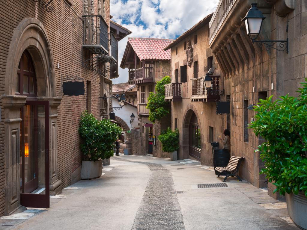 Historic Poble Espanyol - traditional architecture in Barcelona