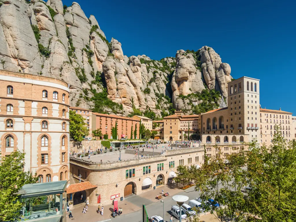 Sunny view of Montserrat Monastery - a short drive from Barcelona