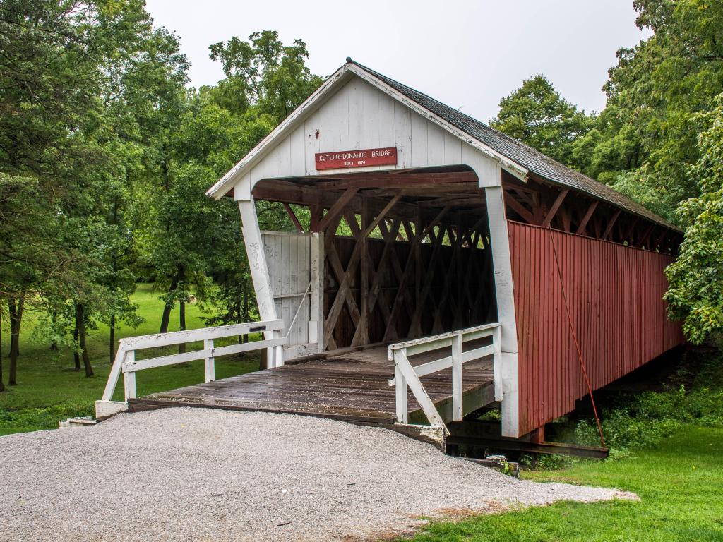 Historic Cutler Donahoe Covered Bridge, Winterset in Madison County, Iowa