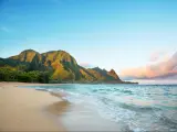 Beautiful scene in Tunnels Beach on the Island of Kauai, Hawaii, USA.