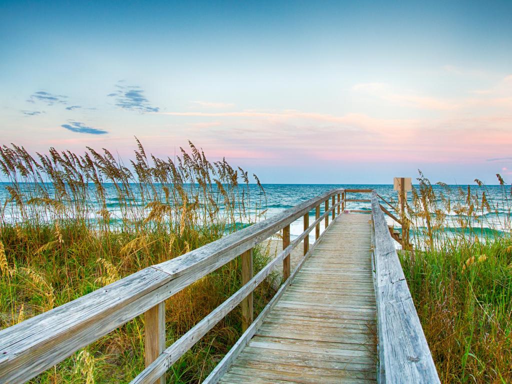 Public Beach access on Kure Beach on North Carolina's Atlantic coast.