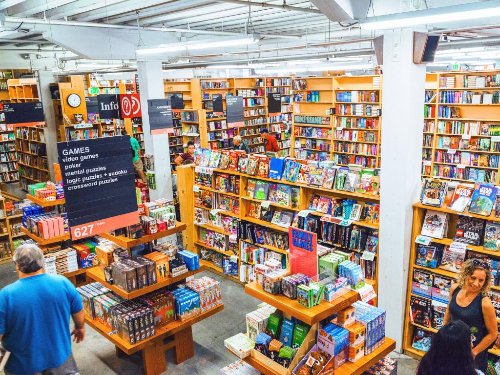 Inside the Powell's City of Books in Portland, Oregon