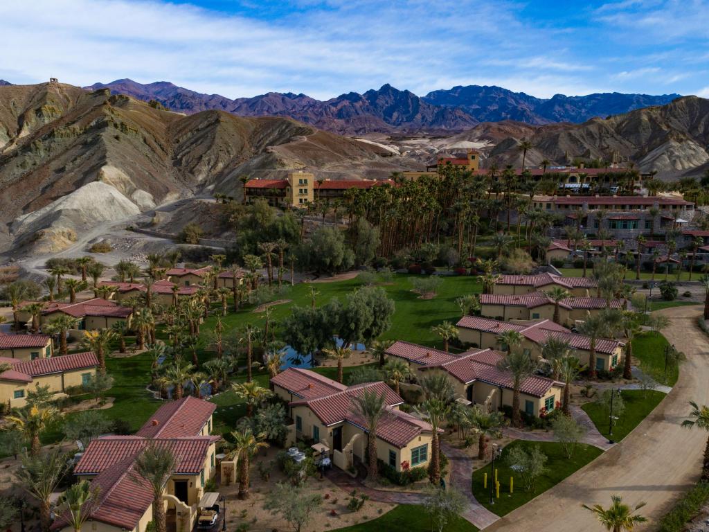 The Inn at Death Valley is a green oasis in the middle of the inhospitable desert.