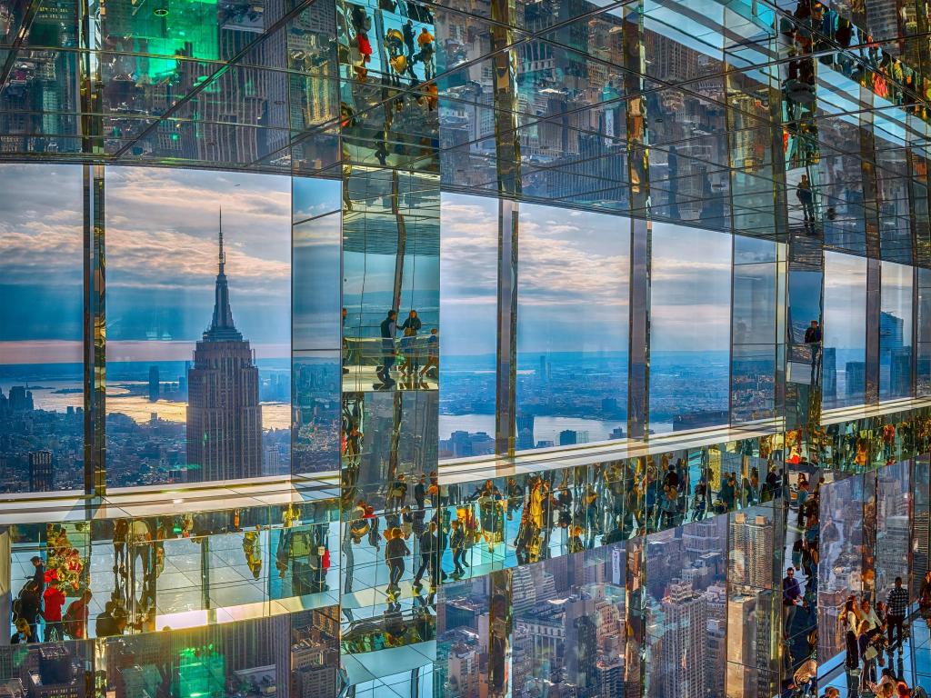 View to Downtown Manhattan and Empire State building from the Summit One Vanderbilt in New York