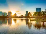 Sunset over Orlando skyline