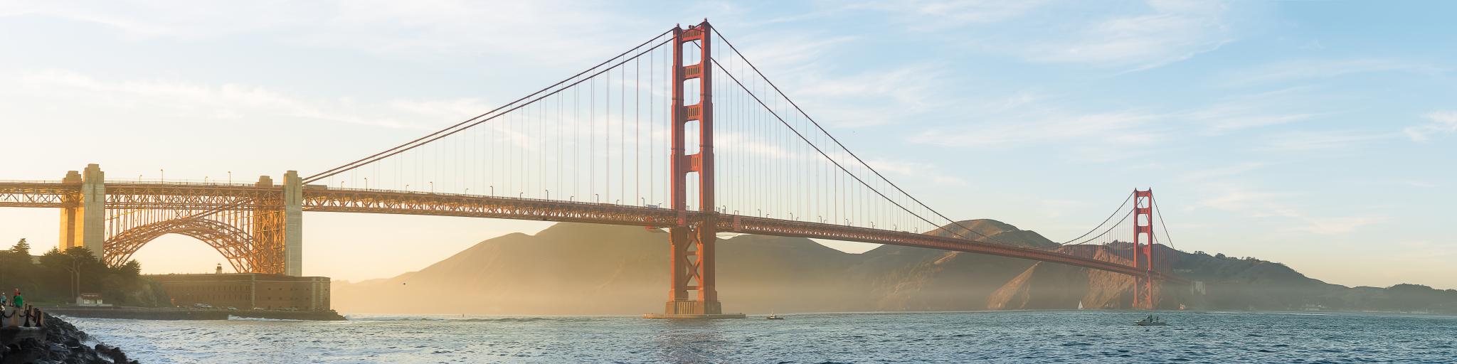 San Francisco Golden Gate Bridge panorama from a distance