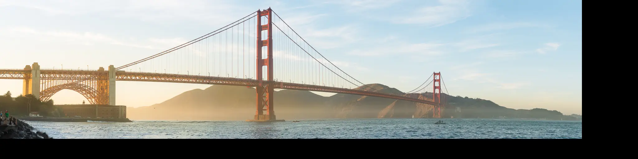 San Francisco Golden Gate Bridge panorama from a distance