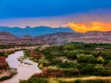 Big Bend National Park, near Mexican border, USA at sunset