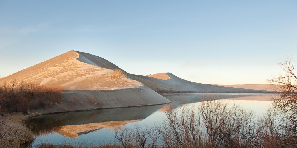 Sunrise at the Bruneau Sand Dunes in central Idaho, USA