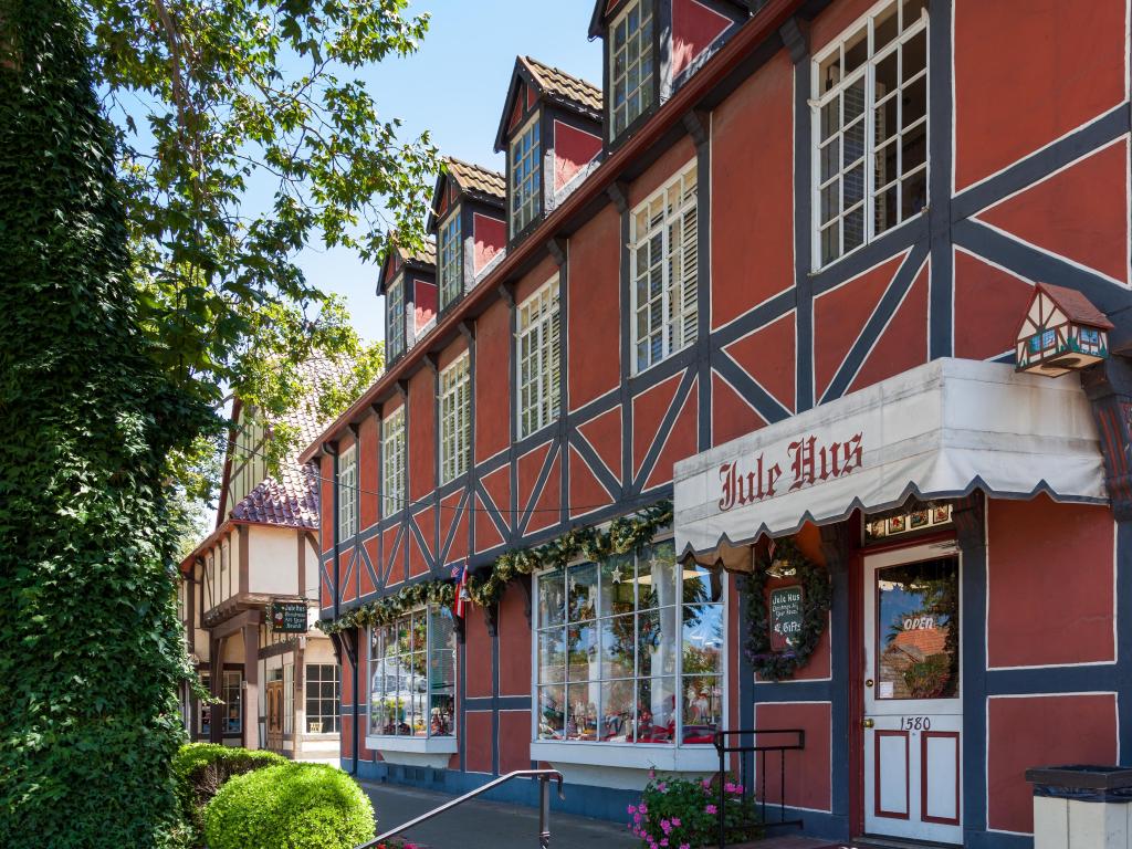 Christmas shop in Solvang, California, USA.