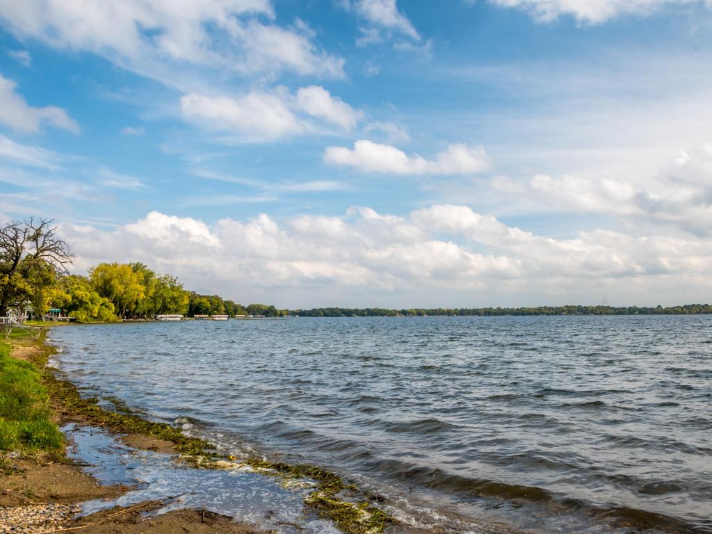 Alexandria, Minnesota, USA with an overlooking landscape view of the many lakes on a clear day. 