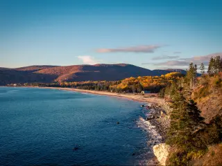 Calm cove in autumn in Cape Breton