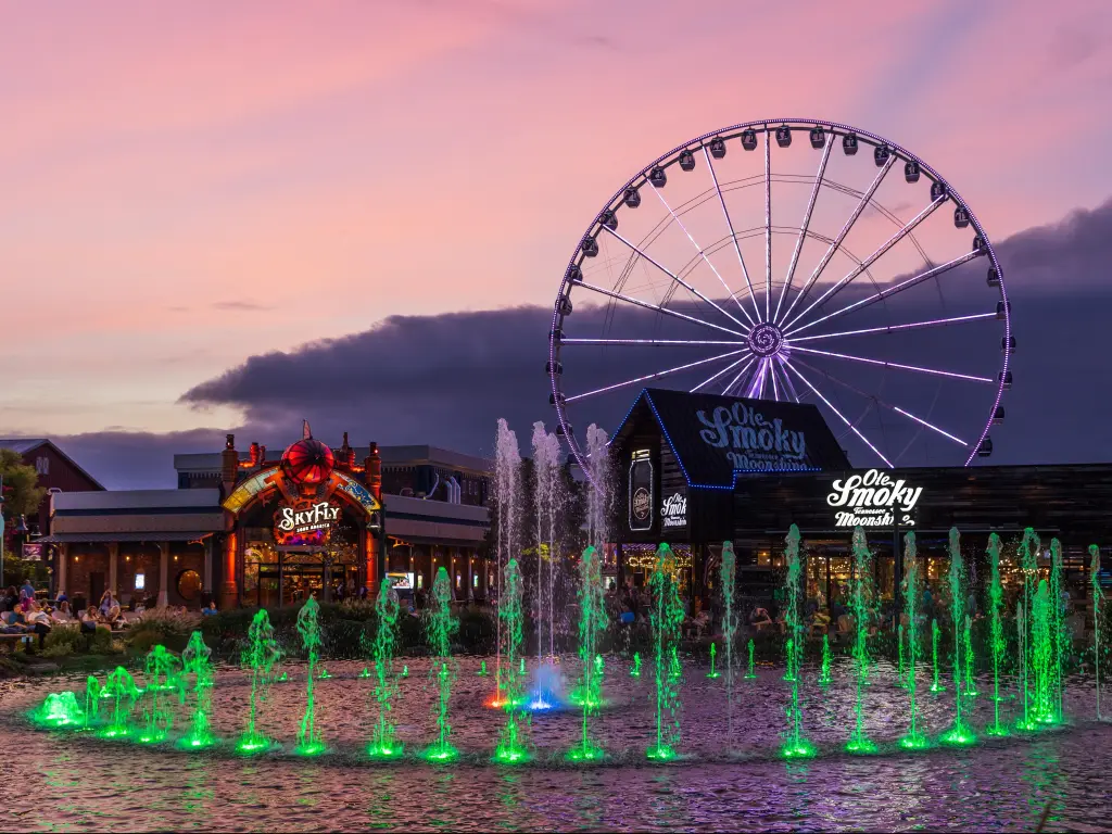The Island in Pigeon Forge features stores, wineries, distilleries, and rides for all ages.