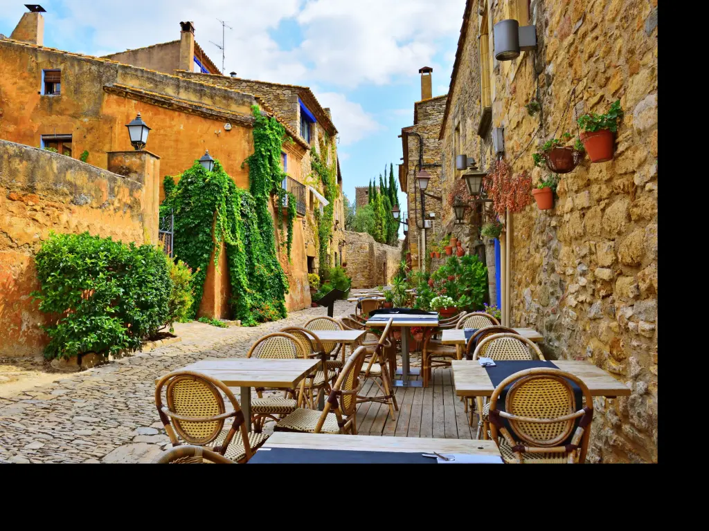 Medieval Peratallada - stone cobbled village in Catalonia, a 2 hour drive from Barcelona