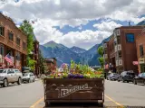 The pretty town of Telluride in Colorado's San Juan Mountains