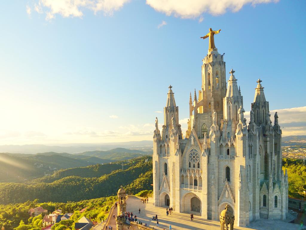 Temple Sacred Heart of Jesus on Tibidabo in Barcelona