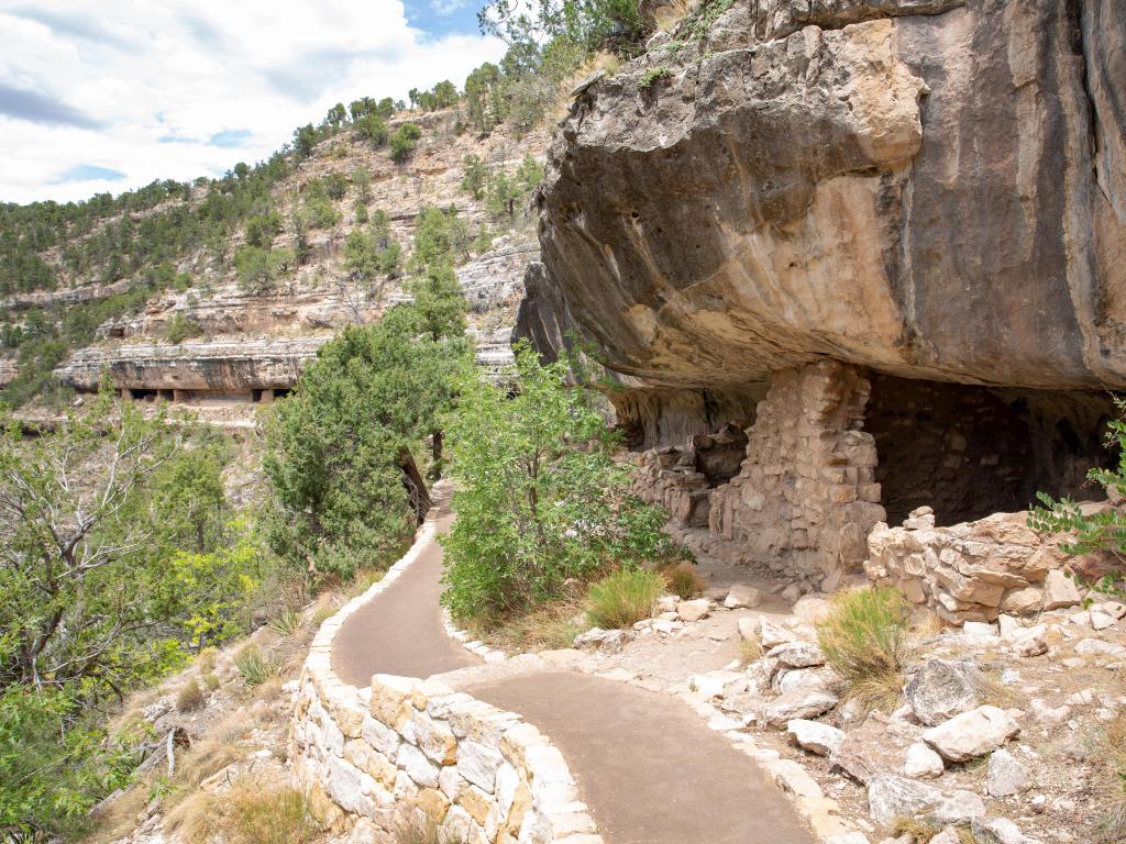 Indian ruins in Walnut Canyon National Monument near Flagstaff, Arizona, USA