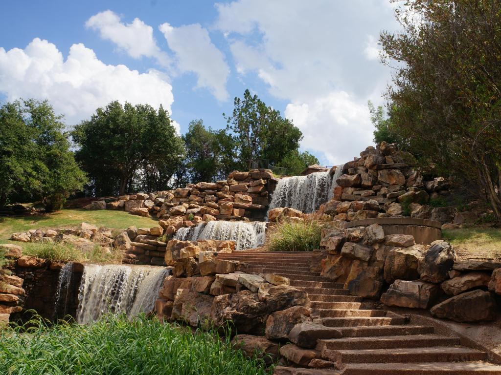 Wichita Falls, Texas, USA with a stunning waterfall on a sunny day.