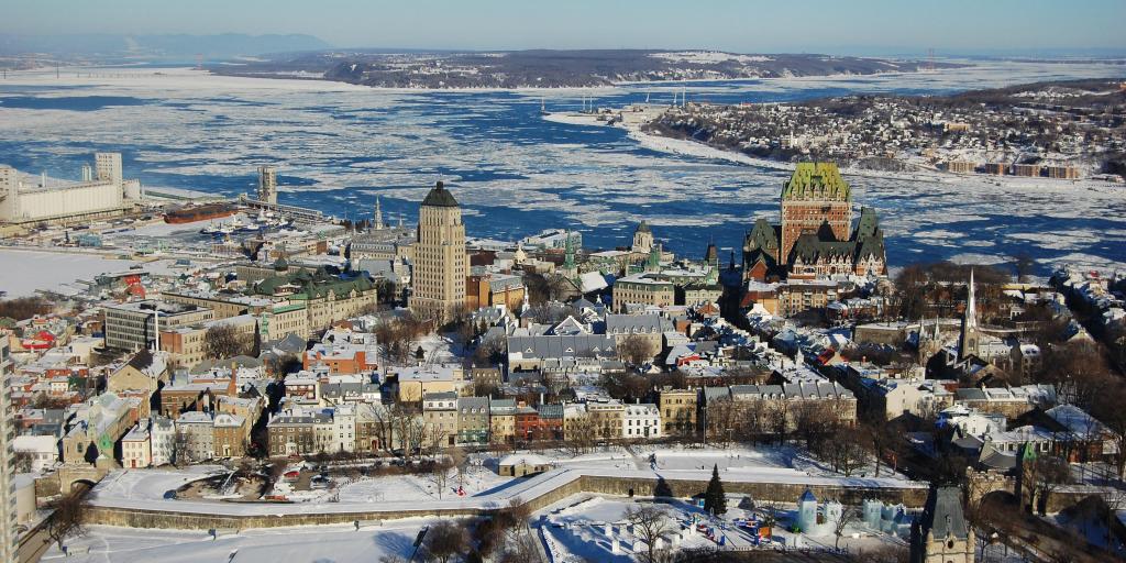 The view across the river and buildings from the Observatoire de la Capitale, Quebec City