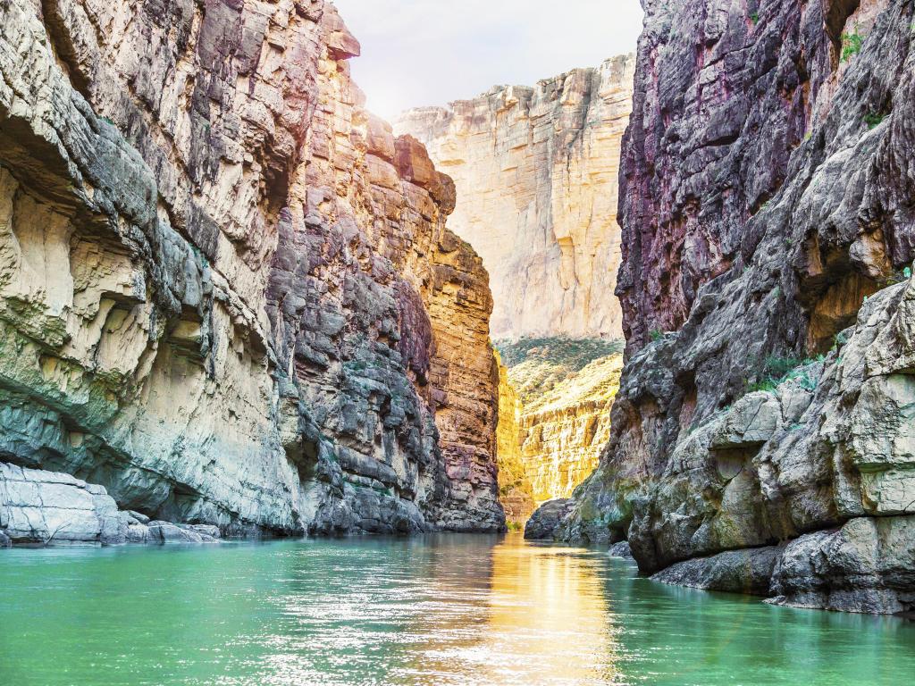 Santa Elena Canyon and Rio Grande river at Big Bend National Park