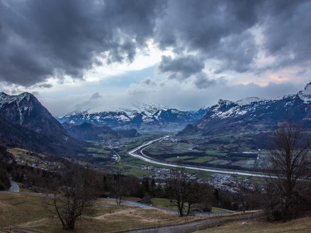 Snow-capped mountains in Liechtenstein's Malbun ski resort