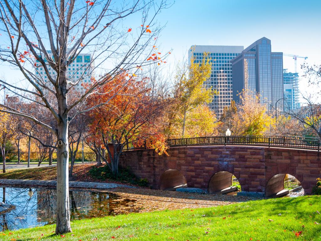 Garden in city, Salt Lake City, Utah, U.S.A.