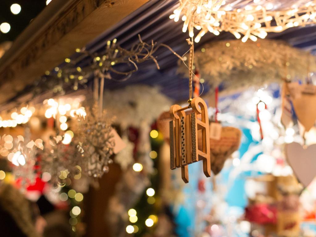 Ornament shop at a Christmas Market.