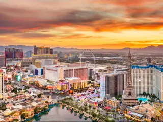 Sunset view of Las Vegas, Nevada