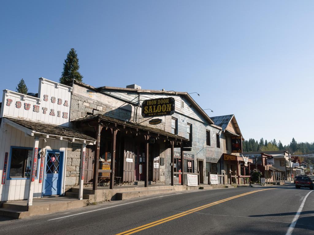 Groveland Main Street in California on a sunny day.